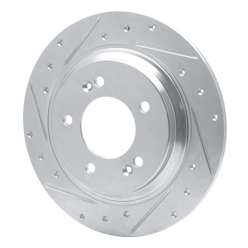 Hyundai SONATA Brake Rotor (1) - Rear Left - R1 Concepts - Drilled & Slotted - Silver - `13-`25